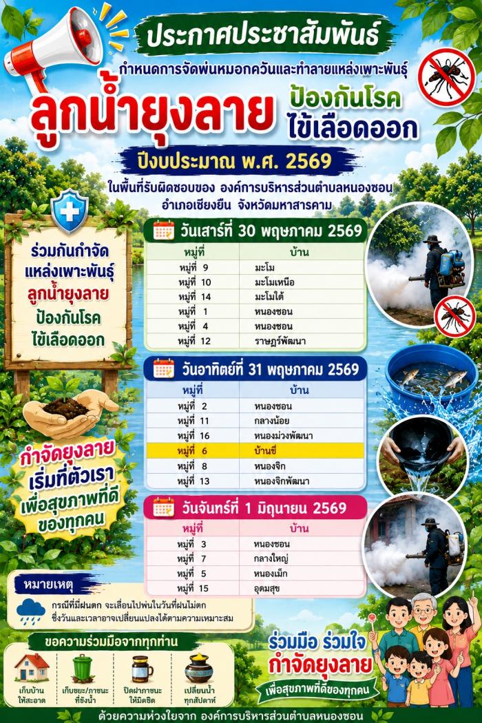 ประชาสัมพันธ์ กำหนดการพ่นหมอกควันและท...